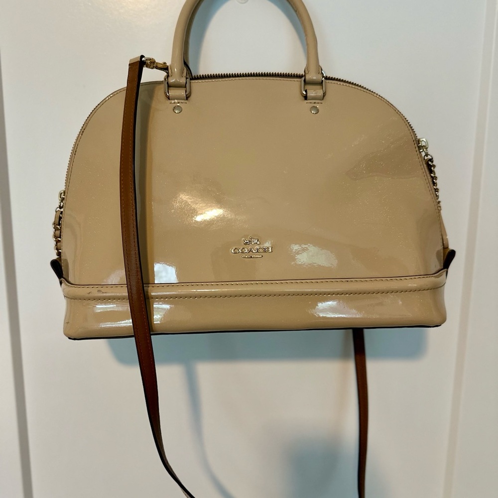 Coach Tan Patent Leather Satchel